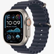 Apple Watch Ultra 2 2024, 49мм, Natural Titanium, Navy Ocean Band, (MX4D3)